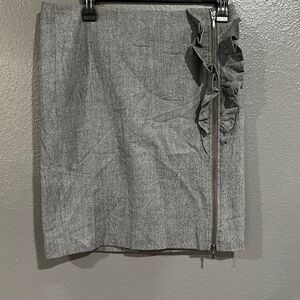 Banana Republic Wool Blend Ruffle Zip Up Skirt 8